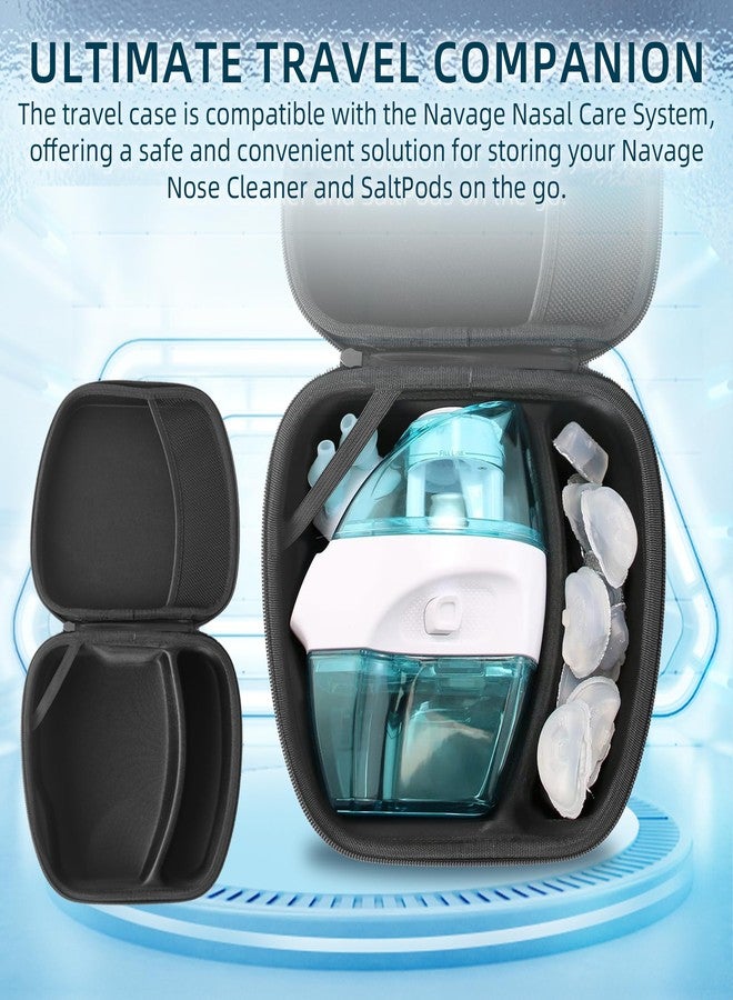 Calvana Travel Case Compatible with the Navage Nasal Irrigation System, Scratch-Resistant Organizer for Nose Cleaner & 12 SaltPods, Black, 9" x 7.75" x 4.25" (Nose Cleaner & SaltPods Not Included) - Image 2